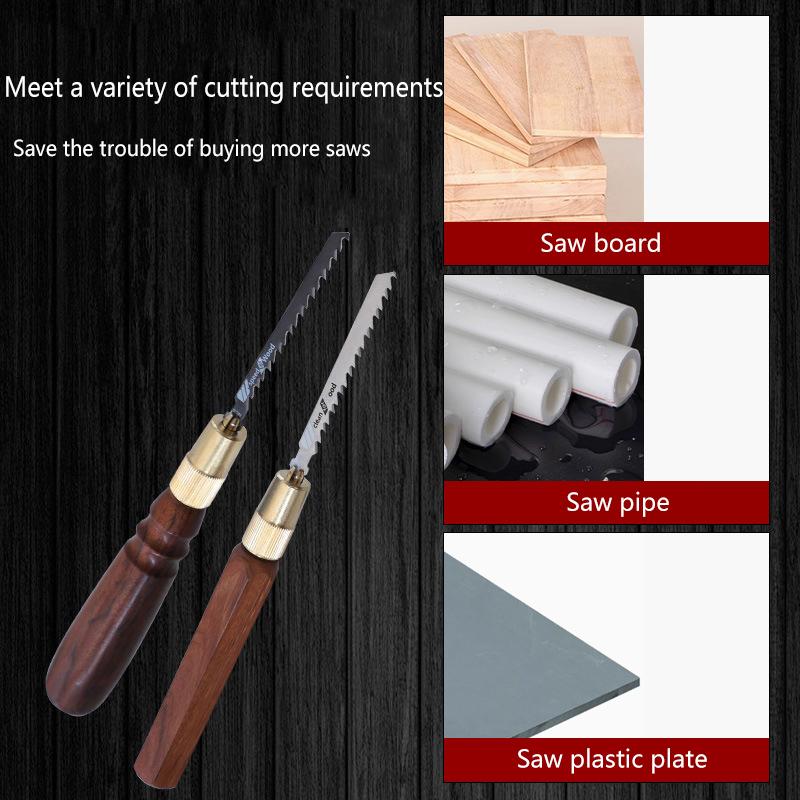 Mini Hand Saw Set High Carbon Steel Coarse And Fine Tooth Saw Blade With Wooden Handle Replaceable Saw Blades For Cutting Wood