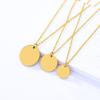 Stainless Steel Round Pendant Necklace - Blank, Engraveable, Ideal for Gifts