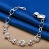 New 925 Sterling Silver 8 Inches Elegant Heart Bracelet For Woman Couple Fashion Wedding Engagement Jewelry Gift