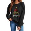 Women's Casual Long Sleeve Crewneck Christmas Graphic Sweatshirt Loose Fit Holiday Pullover