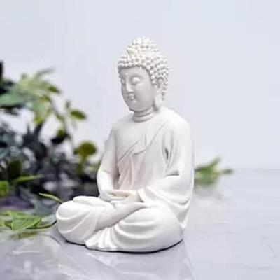 Pack 1 Meditation Buddha White Premium Rare Handcrafted Polymarble Meditation/Dhyan White Buddha Statue