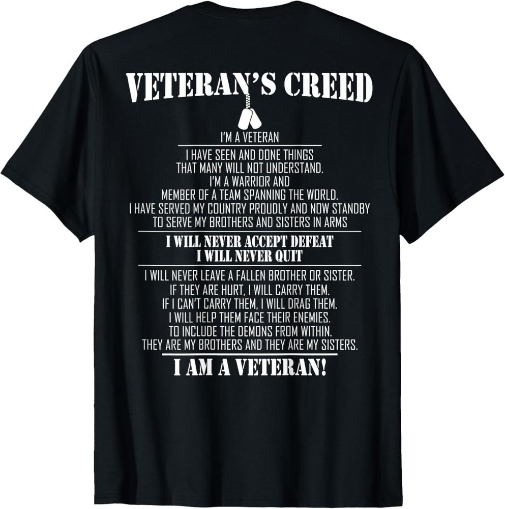 Veteran s creed I m a veteran T-Shirt (on Back) Unisex T-Shirt M