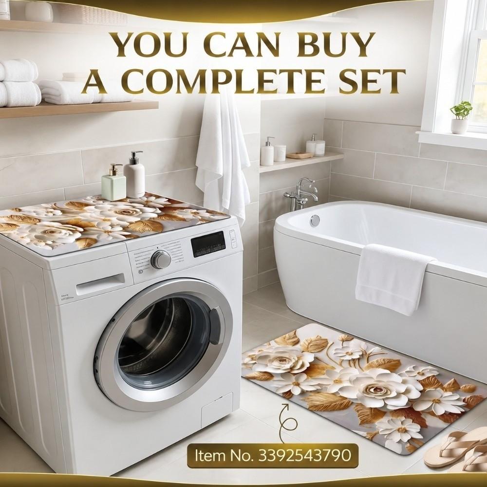 Absorbent Washing Machine Top Protector Pad Non Slip Bathroom Carpet Home