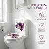 Toilet Wall Stickers Purple Pink Flower Design Self Adhesive Waterproof Bathroom Home DIY Decoration