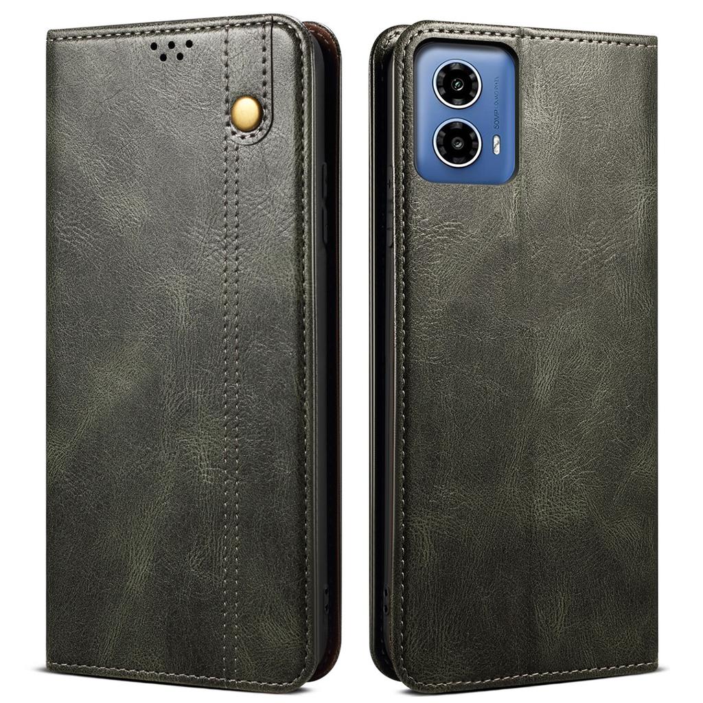 For Motorola Moto G85 5G/S50 Neo 5G Case Leather Wallet Flip Phone Cover Waxy Crazy Horse Texture