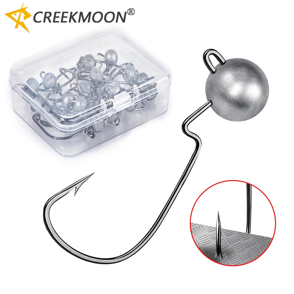 

10 шт./коробка Крючки джиг-головки с кривошипом Окунь для мягкой приманки Басс Рыба Песка для рыбалки Хорошие товары 3,5-10 г Щука Форель Аксессуары 10g