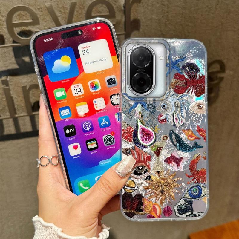 Retro Sun Planet Cocktail Women Case For Xiaomi Redmi Note 14 Pro 14C 13C 10 9A 9C 13 12 11 10S 9 8 Plus A5 A4 A3 A2 A1 Cover