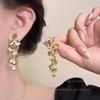 Lilac French Exaggerated Earrings Hong Kong Style Niche Light Luxury Personality Earrings Silver Needle Earrings
