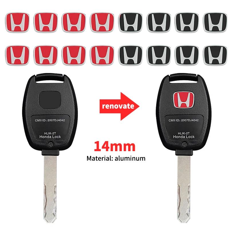 13mm 5/10pcs Car Key Badge Emblem Replacement Car Key Stickers For Honda Civic Accord Fit CRV Jazz Odyssey Insight Legend HRV aja256