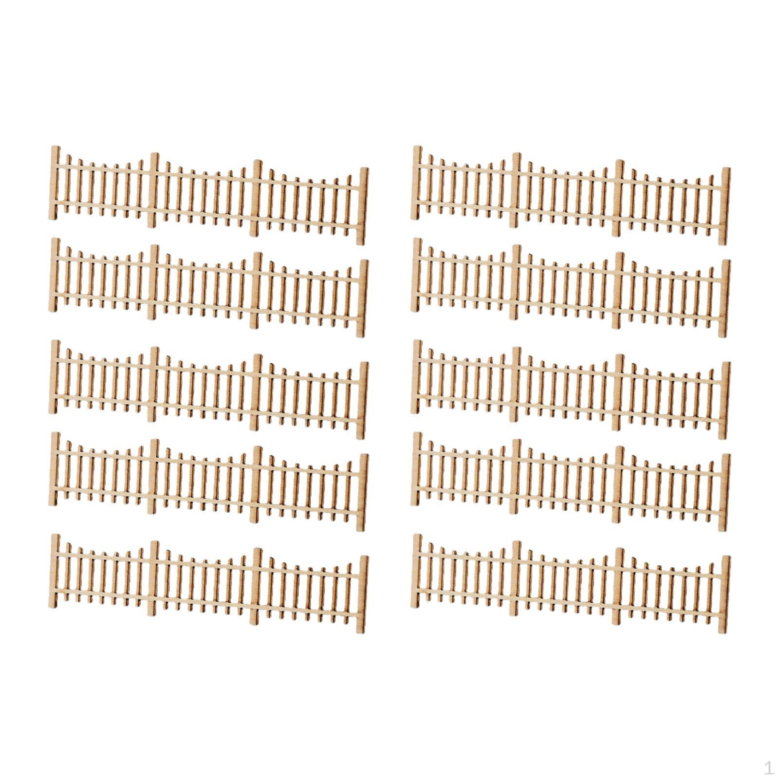 

10 Декоративных Миниатюрных Заборчиков, 1:Масштаб 50, Деревянный, для Модельных Железных Дорог и Садовых Аксессуаров. Style E