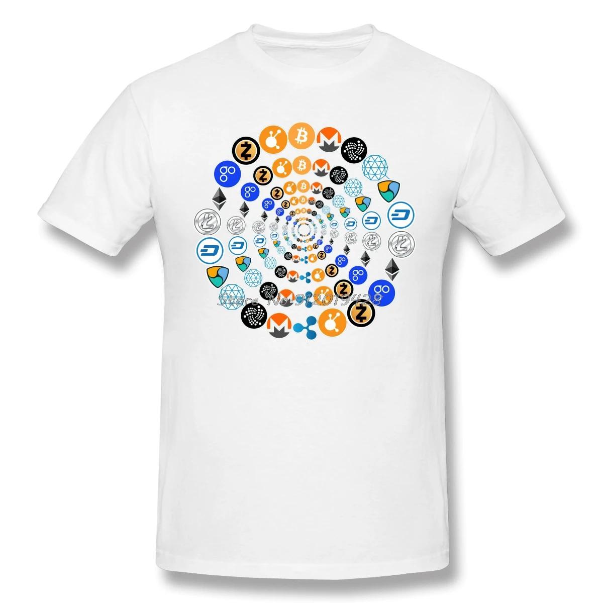 

Криптовалюта футболка Ethereum Bitcoin Litecoin Crypto Set Crypto Network Blockchain Technology OmiseGo Qtum футболка футболки топы S белый