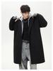 Men's Mid-Length Wool Coat - Dragon & Phoenix Design, Autumn/Winter Korean Style, Thick Windbreaker, Loose Fit, Trendy Brand Lapel Jacket.