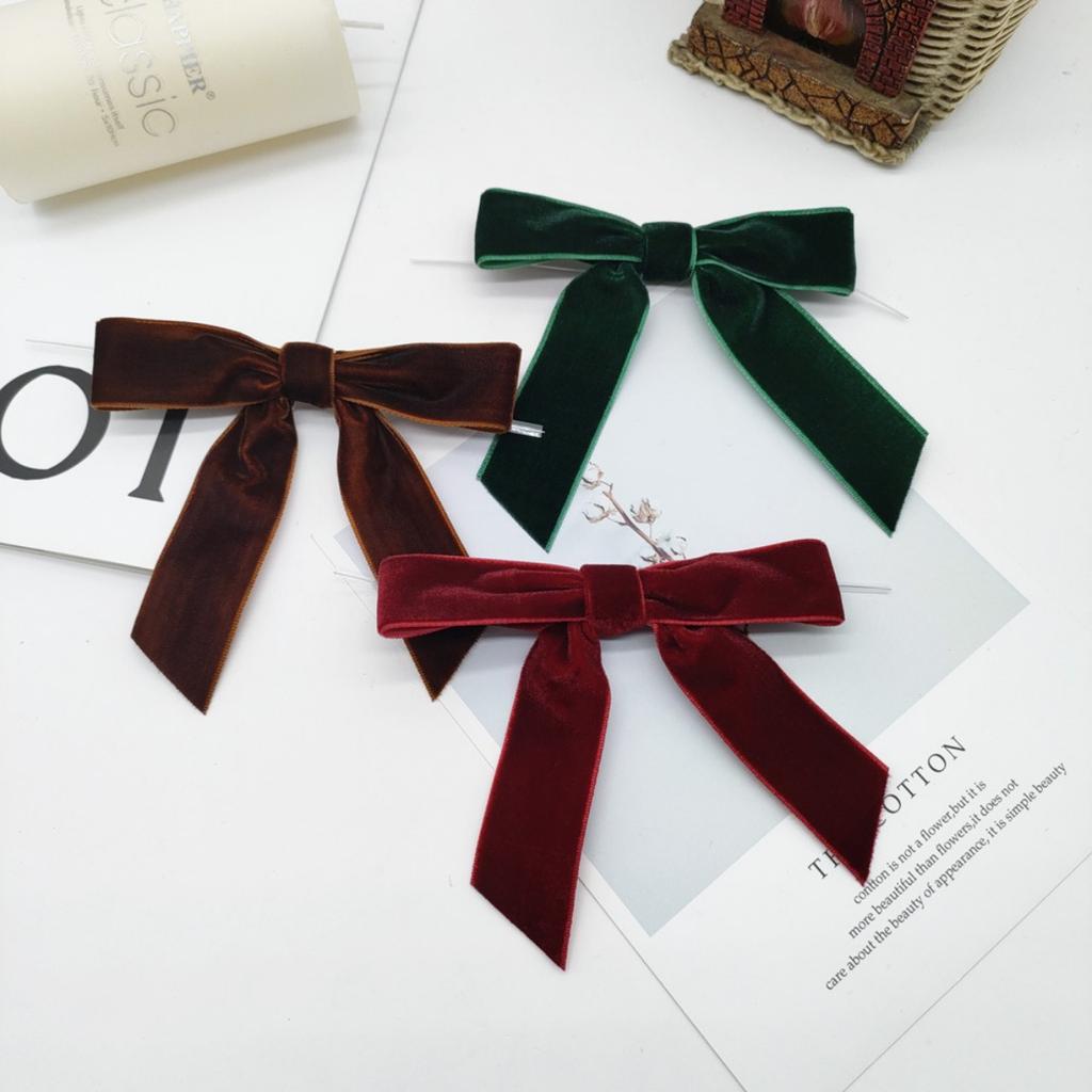 12pcs Christmas Velvet Bows for Crafts Xmas Twist Tie Bows Ribbon Bowknot Christmas DIY Craft Sewing Scrapbooking Gift Wrapping