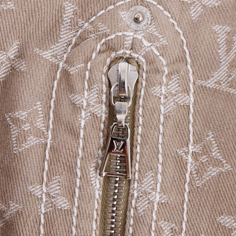 LOUIS VUITTON Monogram denim skirt tight Brown cotton/polyester Women Used