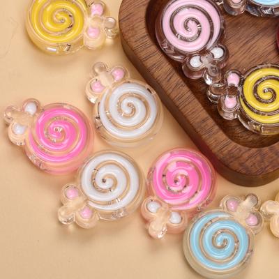 Home Party Supplies Acrylic 10Pcs Transparent DIY Handmade Materials for Bracelet Fashion Necklace Making Loose Beads Lollipops/Daisy