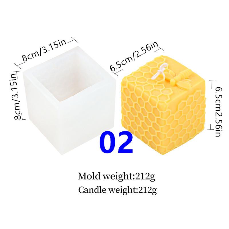 3D Honeycomb Cylinder Candle Silicone Mold DIY Honeycomb Bee House Handmade Making Soy Wax Candle Mold Home Decor Gifts