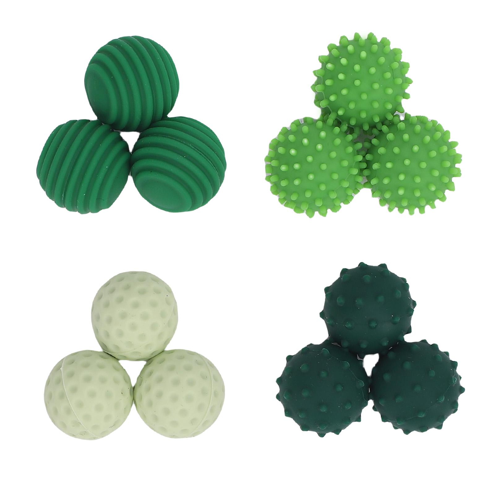 

12 шт. силиконовых шариков для снятия стресса, текстурированные сенсорные шарики для снятия стресса для пальцев рук зелёный
