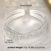 Multi Rows Zircon Crystal Cuff Bracelet Silver Color Open Bangle Jewelry  For Wedding
