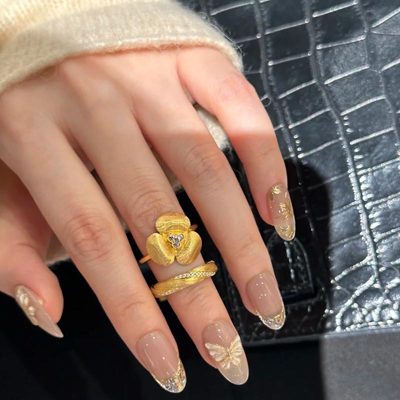 Boutique Copper Unique Ring For Stylish Women With Inlays Beautiful