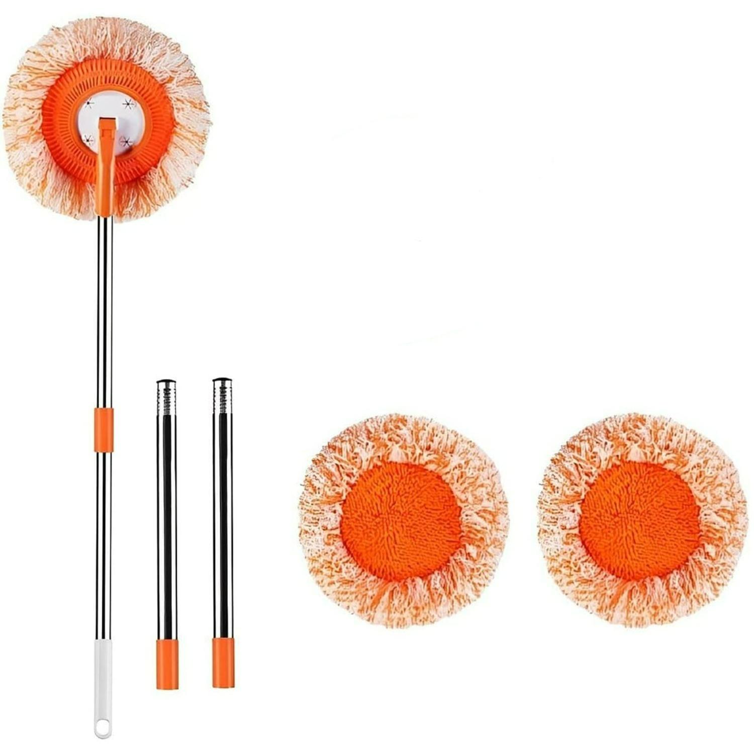 Rotatable Adjustable Cleaning Mop,Extendable Wall Cleaning Mop,Spin Mop for Floor Cleaning, Wall Cleaning Bathroom Cleaning Household Supplies оранжевый