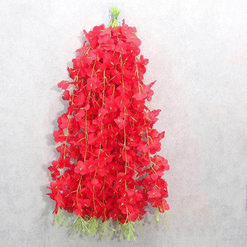100CM Violet Artificial Flower Party Decoration Simulation Valentine S Day Wedding Wall Hanging Basket Flower Orchid Fake Flower