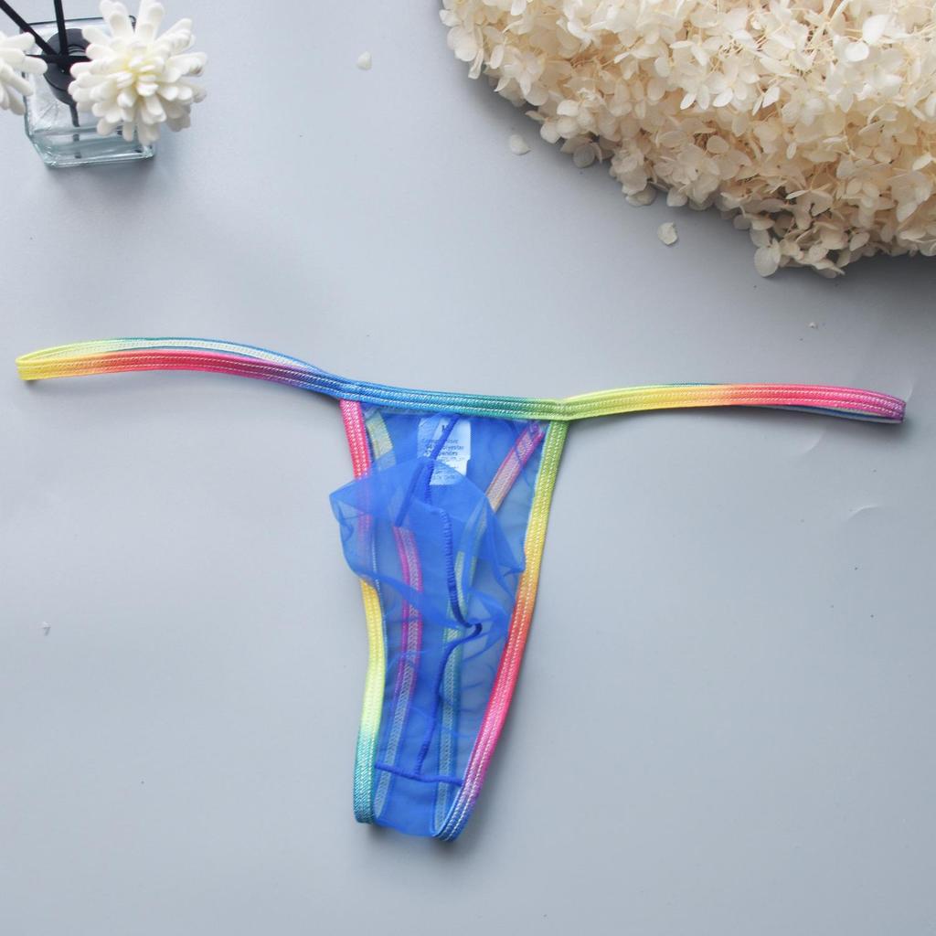 Men's Passionate Thong: Sexy Low-Waist, Transparent Pouch, High-Elastic Underwear B901