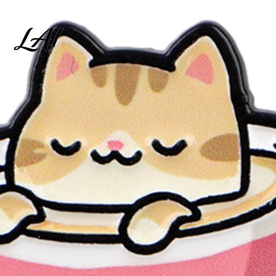 Kitten Lapel Pin Cartoon Coffee Cup Cat Brooch Enamle Pin Animal Theme Alloy Badge Clothing Accessories for Lovers Jackets Decorative Badge