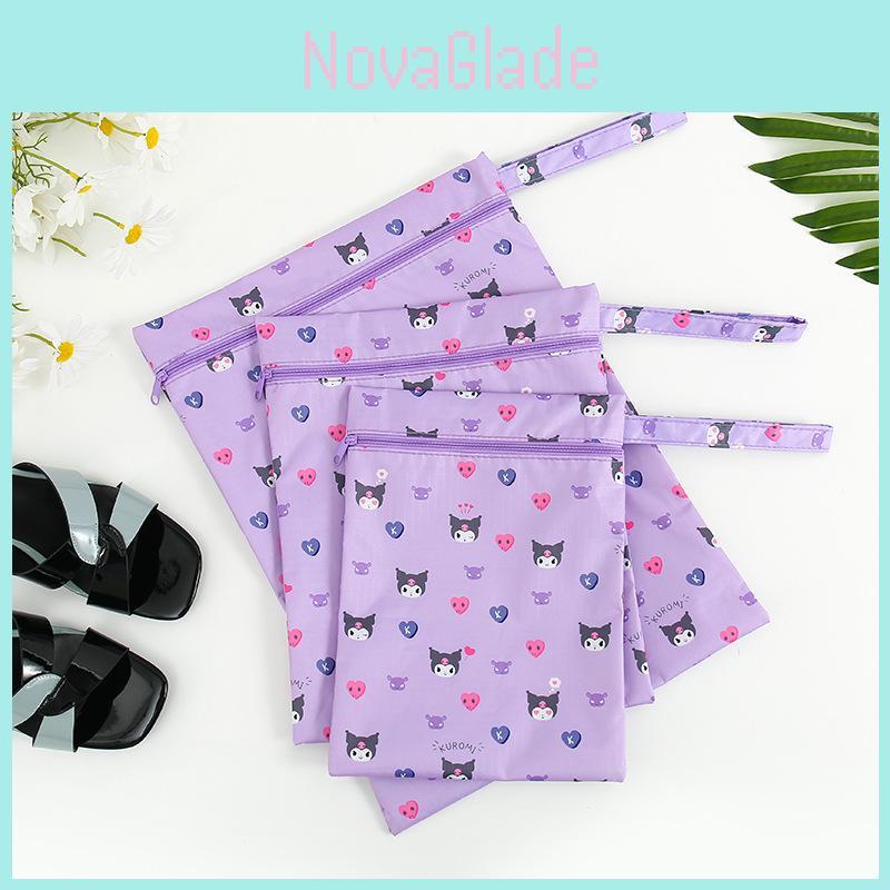 Cute Hello Kitty Kuromi My Melodypattern Waterproof Travel Storage Bag Set For Travel Baby Bottle And Towel Storage