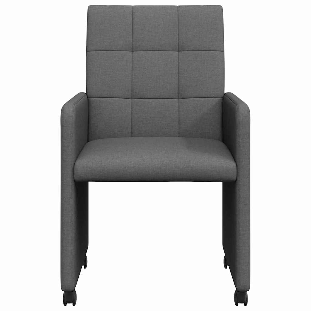 Dining Chairs with Casters 2 pcs Dark Grey 58 x 65 x 94 cm