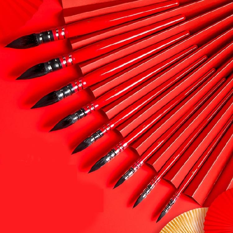 Watercolor Brush Wood Handle Nylon Bristles Liner Paint Brush for Fine Detailing Acrylic Watercolor Oil Art Painting