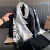 Modny nadruk Duży szal szalik dla kobiet Luksusowy projekt Pashmina Wrap Hidżab Foulard Kobiece plażowe szale Bandana Opaska na głowę Echarpe