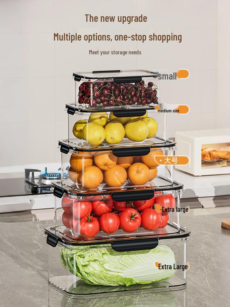 Large Capacity Transparent Food-Grade Storage Box for Fridge & Freezer