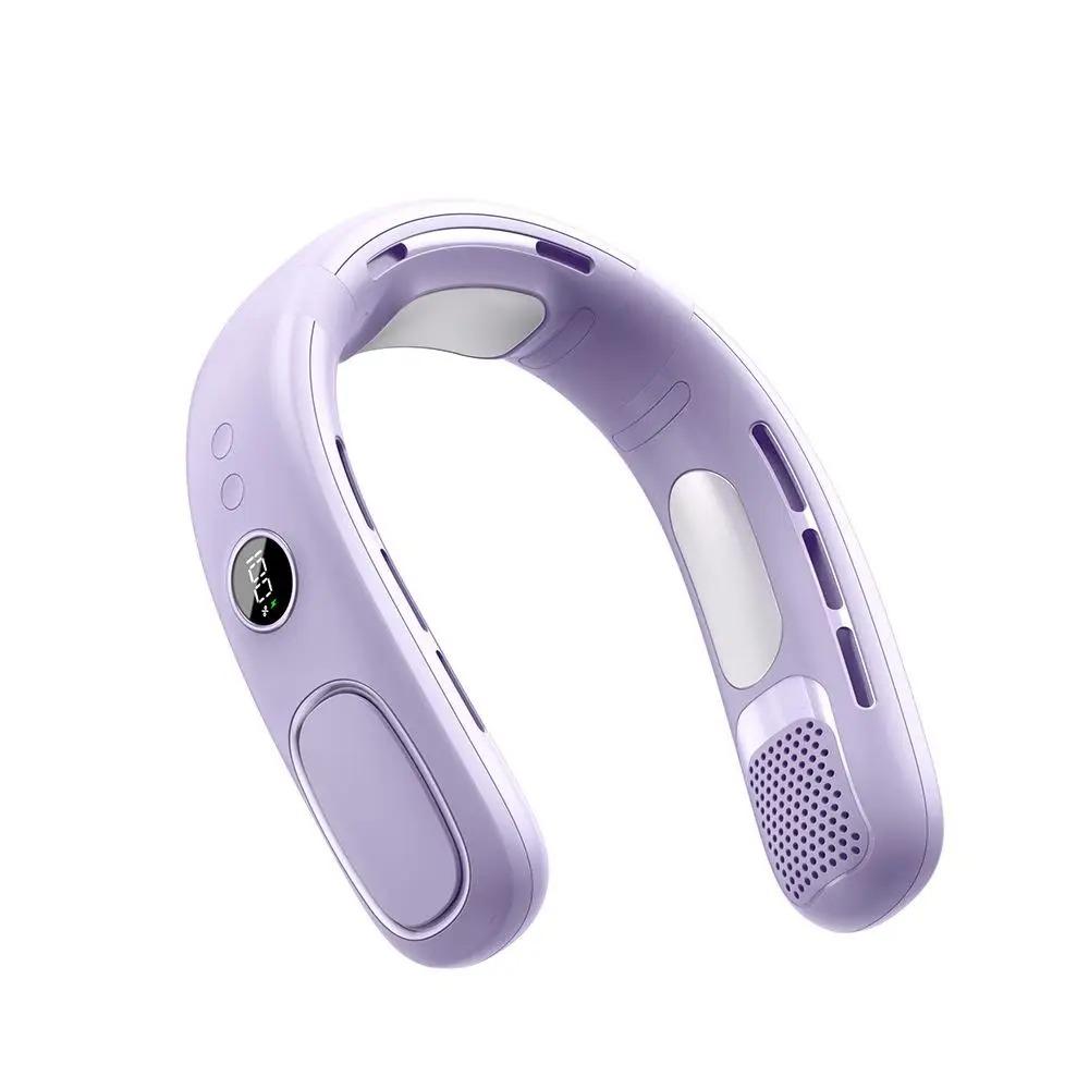 

Wearable Neck Fan with Semiconductor Cooling 5-Speed Bladeless Airflow USB Rechargeable Portable For Outdoor Travel фиолетовый
