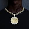 Iced Out Last Supper Shape Pendant Match 13mm Shiny Miami Cuban Link Chain Creative Stylish Hip Hop Style For Men and Women Gift