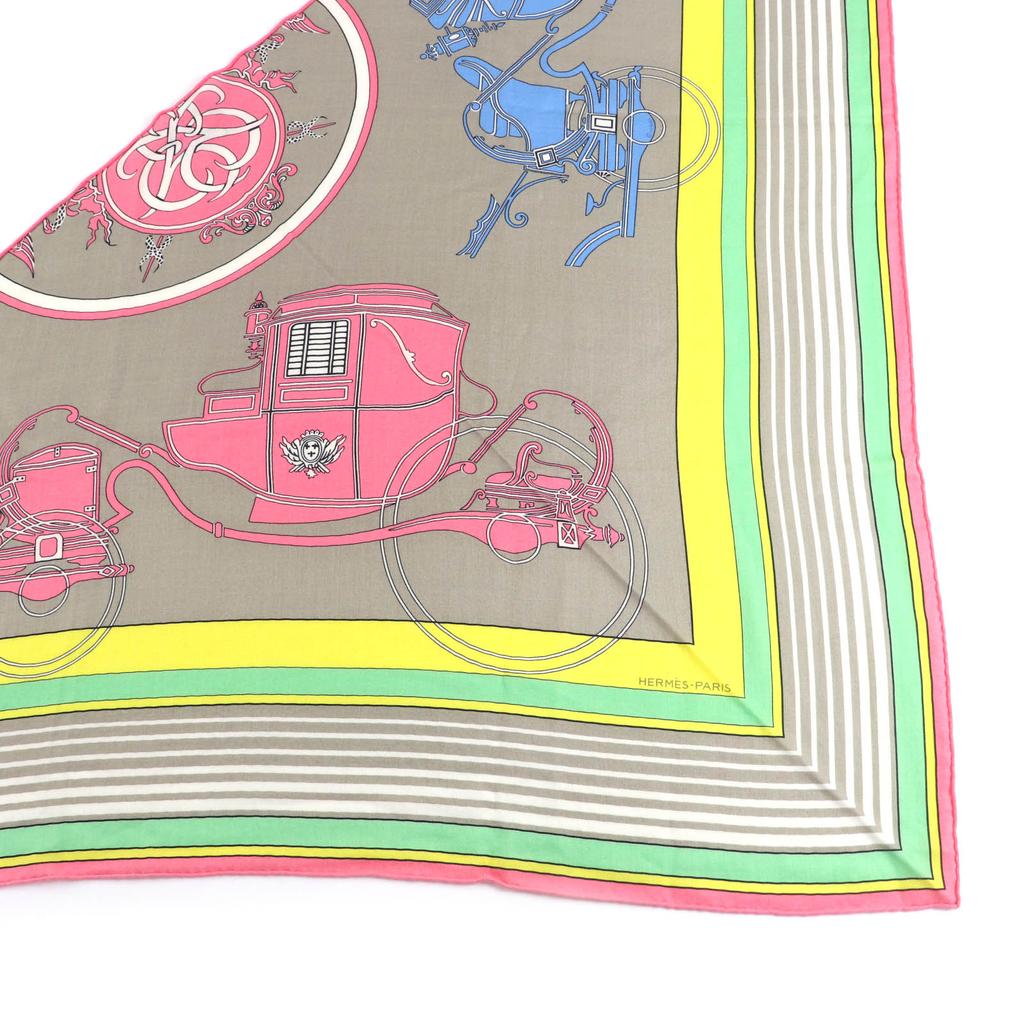 Pristine HERMES Shawl Triangle Exlibris Cashmere Women Used