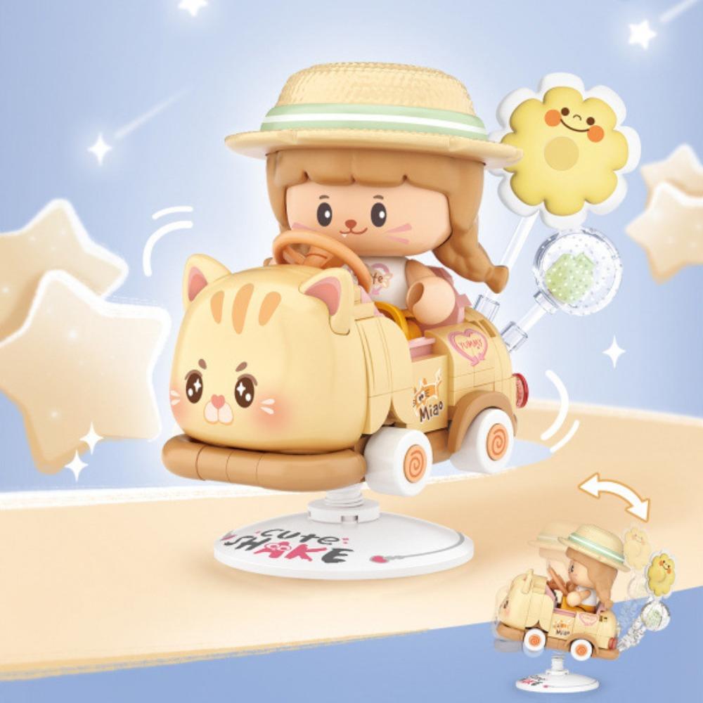 

190pcs+ Pet Rocking Car Assemble Toys Learning Assemble Ice Cream Shop Assembly Toy Christmas Gift style F