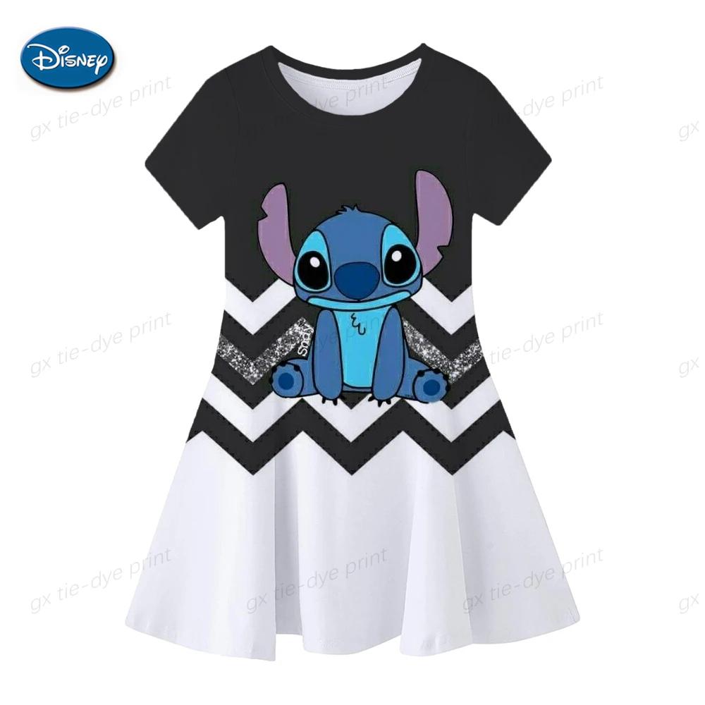 Hello Kitty Kuromi Summer Dress Girl Dresses Children Dresses Kawaii 3d Cartoon Print Cute 2024 Girl Clothing Vestidos