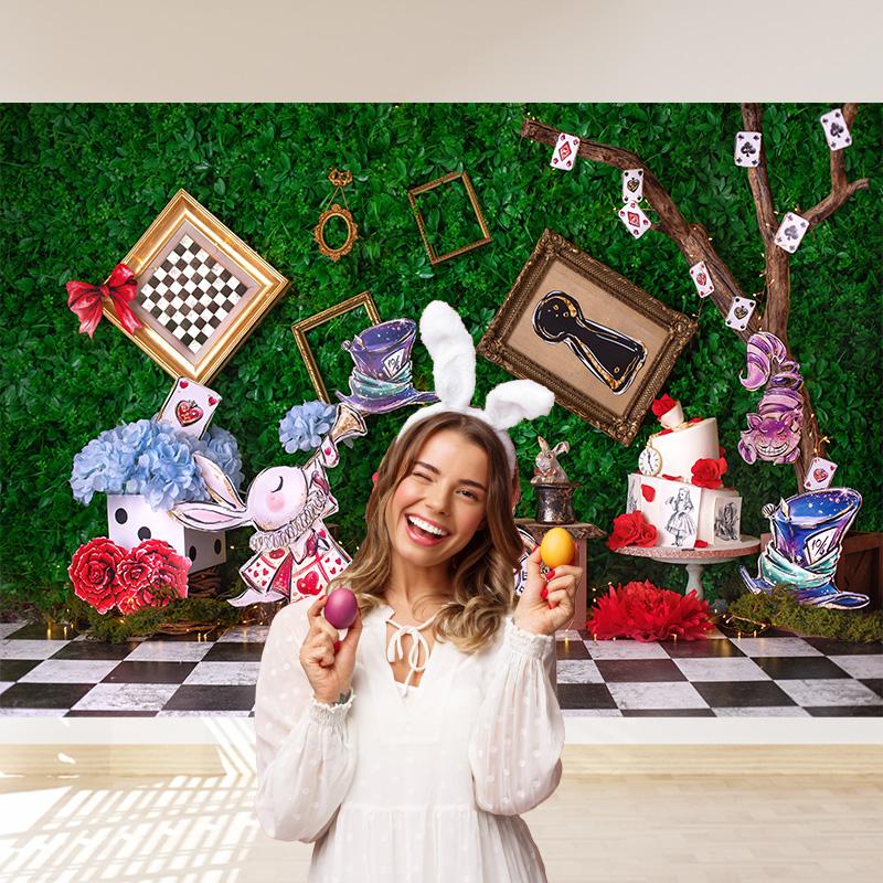 Alice In Wonderland Birthday Party Decor Backdrop Baby 1st Birthday Baby Shower Cake Smash Portrait Photography Backgrounds