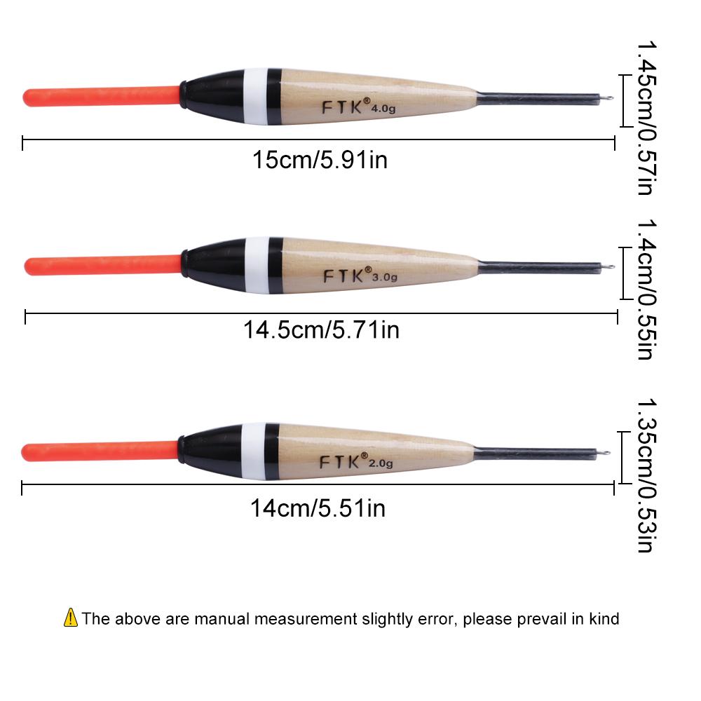 FTK 5PCS Paulownia Wood Fishing Float 2g 3g 4g  Floating Vertical Buoy Carp Fishing Accessories 14cm-15cm