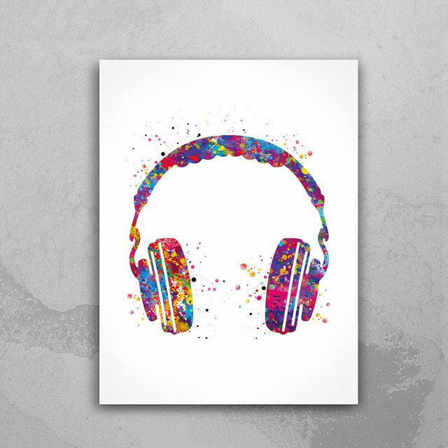 Music Notation Equipment Watercolor Poster Print Music Art Vintage Picture Wall Art Canvas Painting for Home Room Decor Cuadros