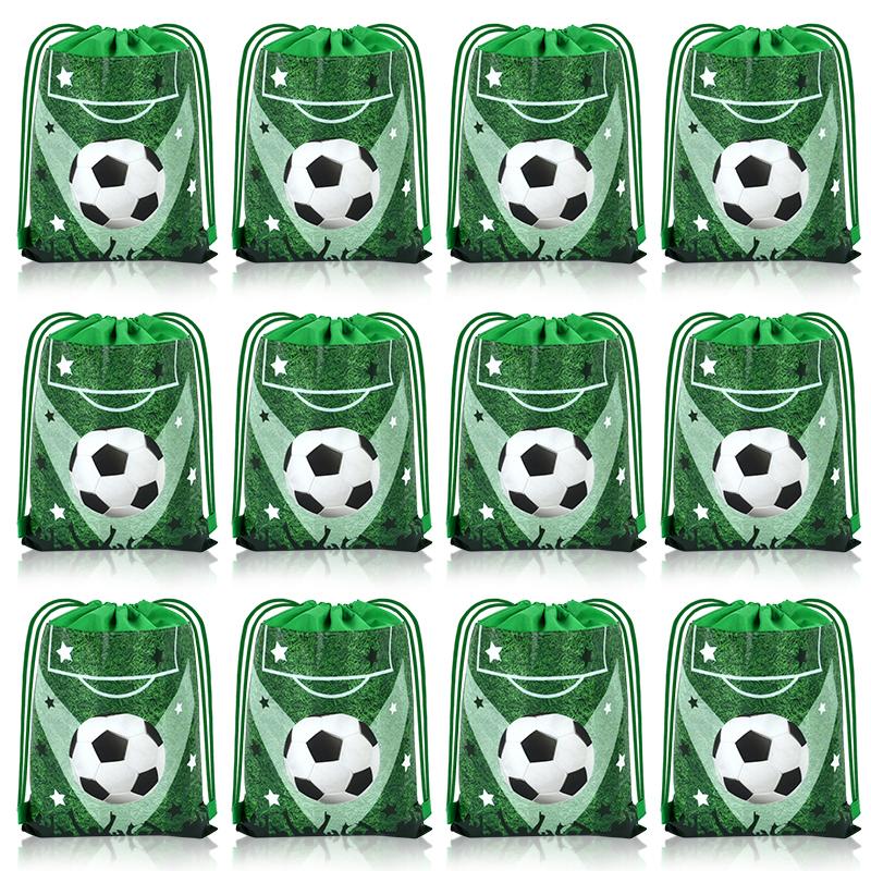 10Pcs Football Party Favors Drawstring Bags Soccer Ball Gift Goodie Bag Kids Sports Theme Birthday Party Decoration Supplies