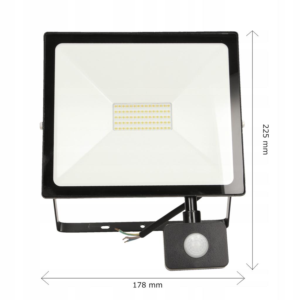 Alled 50W Led Floodlight With Pir 4000Lm Ip44 4000K 1 Pc