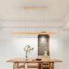 Modern LED Pendant Light Wood Long Strip dining table lamp Chandelier For dining room kitchen lighting fixture Hanging Light