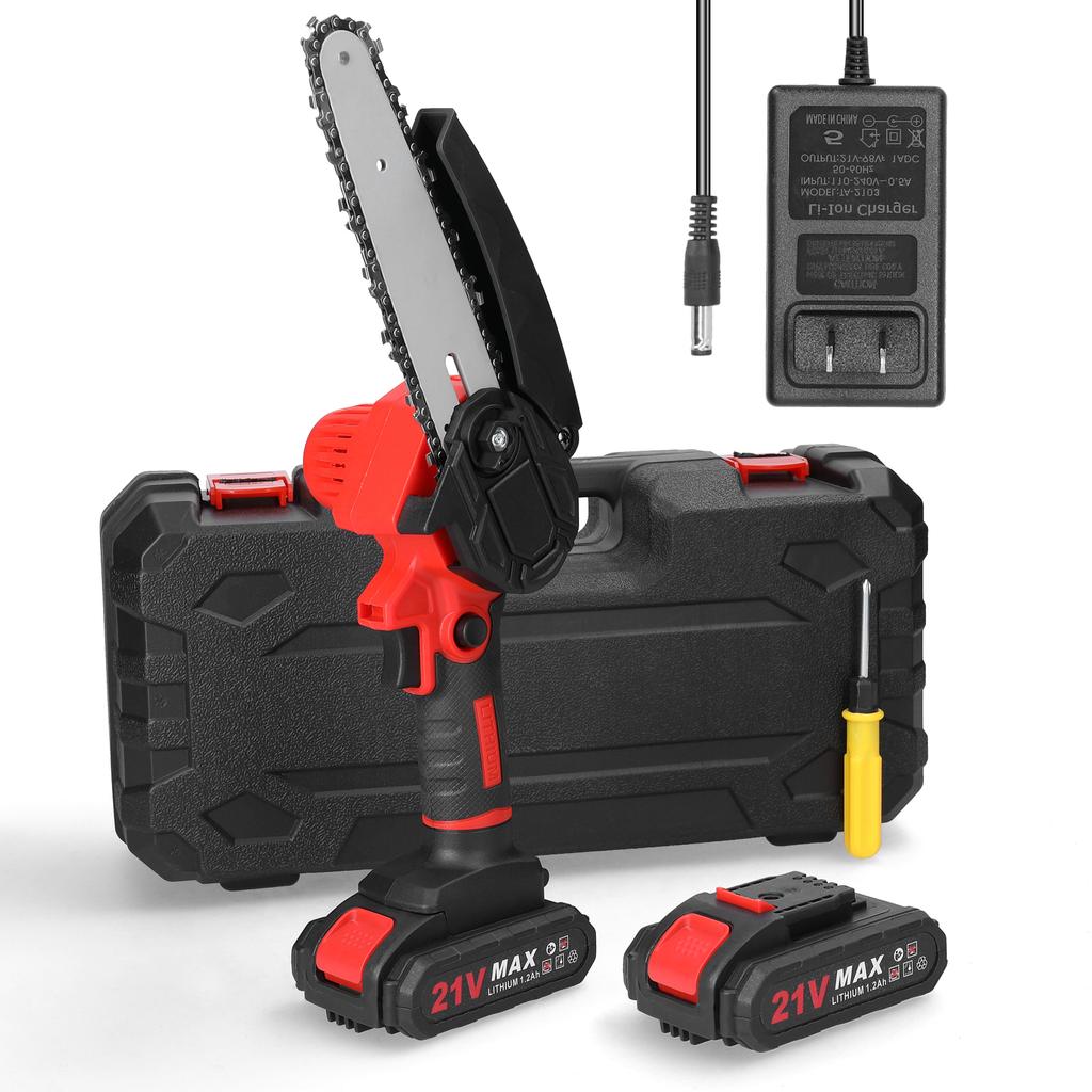 21V 6inch Portable Electric Pruning Saws Small Wood Splitting Chainsaw Brush Motor One-handed