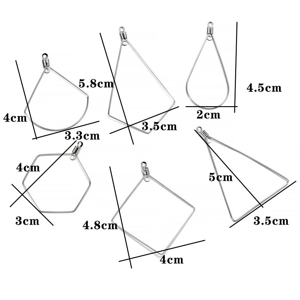 10-20Pcs/Pack Geometric Figure Blank Stainless Steel Charm Pendant Tray Bezel Epoxy Resin Molds For DIY Jewelry Making Supplies