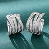 Cao Shi Rhinestone Multi-layer Cross Studs: Elegant High-Class Earrings for Banquets