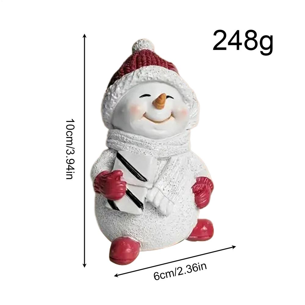 

Snowman Figurines 2piece Resin Ornaments Centerpiece Tabletop Snowman Decorations For Winter Holiday Home Table Desk Office красный