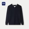 HLA Men's Round Neck Long Sleeve Knit Sweater