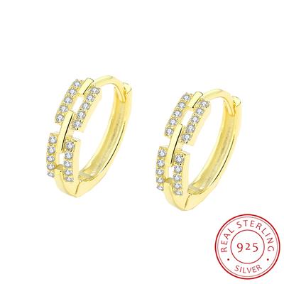 Classic Yellow Sterling Silver Earrings for Women's High-quality Zircon Earrings Sterling Silver Jewelry Party Jewelry Bridal Silver Accessories