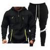 Men'S Hoodie Multi Pocket Hooded Long Sleeved Casual Sports Two-Piece Set